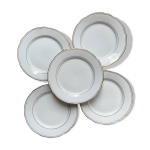 5 petites assiettes vintage porcelaine blanche dore czechoslovakia bohemia