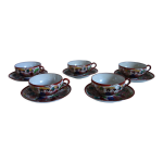 5 tasses  th vintage porcelaine, peint main, japon