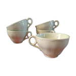 5 tasses vert p�le almond petals grindley england 1950