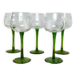 5 verres alsace souffls  la bouche , dcor raisin