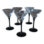 5 verres  cocktail pied noir
