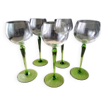 5 verres  vin blanc d'alsace en verre uni