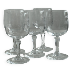 5 verres  vin gravs en cristal, modle matignon.