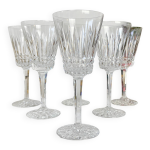 5 verres � vin rouge en cristal cisel� fran�ais