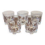 5 verres  whisky en cristal