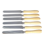 6 anciens couteaux lames argent poinçon hénin cie + minerve + écrin c651 6 anciens couteaux lames argent poinçon hénin cie + minerve + écrin c651