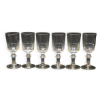 6 anciens verres a liqueur en verre taill modle mirabeau