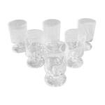 6 anciens verres  pied luminarc transparents h10 cm