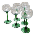 6 anciens verres  vin blanc d alsace