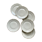 6 anciennes assiettes plates porcelaine de sologne lamotte avec dorure