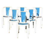 6 anciennes chaises de bistrot tolix en mtal - style industriel