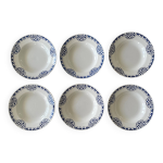 6 assiettes creuses anciennes en faence de saint - amand (nord)