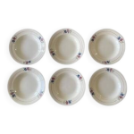 6 assiettes creuses anciennes en faence de salins - ls - bains (jura)