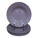 6 assiettes creuses blanches porcelaine digoin et st amand