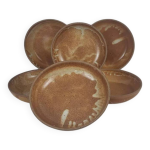 6 assiettes creuses / bols en gr�s