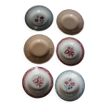 6 assiettes creuses dépareillé digoin sarreguemines rouge bleu rose 6 assiettes creuses dépareillé digoin sarreguemines rouge bleu rose