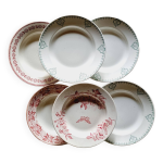 6 assiettes creuses dpareilles terre de fer lot 8