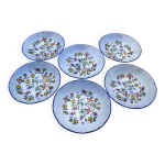 6 assiettes creuses en faence de gien - dcor floral - annes 70 / 80's