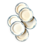 6 assiettes creuses longchamp en terre de fer, service  lily