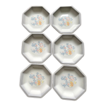 6 assiettes creuses octogonales tiffany
