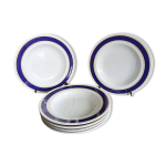 6 assiettes creuses  ptes par saturnia en porcelaine