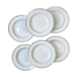6 assiettes creuses porcelaine blanche dore bavaria modle  annabell