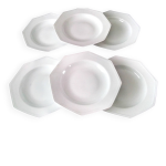 6 assiettes creuses en porcelaine de limoges blanche