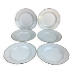 6 assiettes creuses porcelaine limoges france