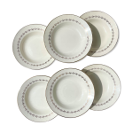6 assiettes creuses porcelaine opaque digoin modle suzy