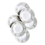 6 assiettes creuses en terre de fer st amand et hamage, service  mdaillon