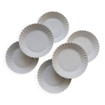 6 assiettes creuses vintage porcelaine blanche torsad�e limoges haviland