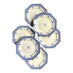 6 assiettes  dessert en faence de sarreguemines, service  sinceny  vers 1900