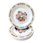 6 assiettes  dessert fleuries 1970