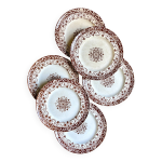 6 assiettes  dessert jules vieillard en terre de fer, service  louis xv