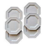 6 assiettes � dessert plates vintage octogonale perl�es - johnson brothers