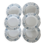 6 assiettes  dessert - service antique de vaisselle 82 pices faence sarreguemines style art nouve