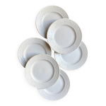 6 assiettes  dessert st amand en faence blanche