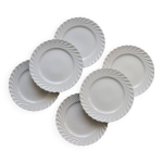 6 assiettes à dessert vintage porcelaine blanche torsadée limoges haviland 6 assiettes à dessert vintage porcelaine blanche torsadée limoges haviland