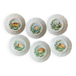 6 assiettes à fromage « lierre sauvage » porcelaine limoges france 6 assiettes à fromage « lierre sauvage » porcelaine limoges france