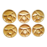 6 assiettes gien � compartiments