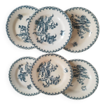 6 assiettes gien xixeme