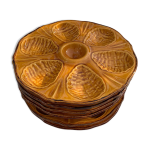 6 assiettes  hutre barbotine cramique maille vintage