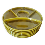6 assiettes  hutre en faence de gien vertes