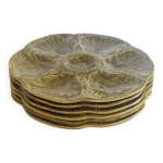 6 assiettes à huîtres gien 6 assiettes à huîtres gien
