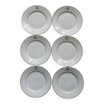 6 assiettes monogrammes anciennes en porcelaine de limoges