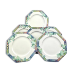 6 assiettes octogonales  dessert en porcelaine villeroy & boch modle pasadena