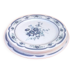 6 assiettes plates / 1 plat de service décor floral 6 assiettes plates / 1 plat de service décor floral
