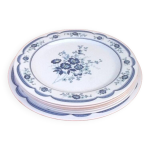 6 assiettes plates / 1 plat de service décor floral 6 assiettes plates / 1 plat de service décor floral