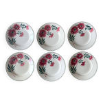 6 assiettes plates anciennes en faence de choisy - le - roi