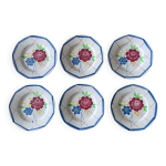 6 assiettes plates anciennes en faence de gien